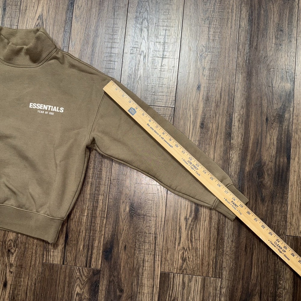 Fear Of God Essentials Brown Cotton Blend Mock Crewneck Sweatshirt Size Women M - Picture 5 of 6